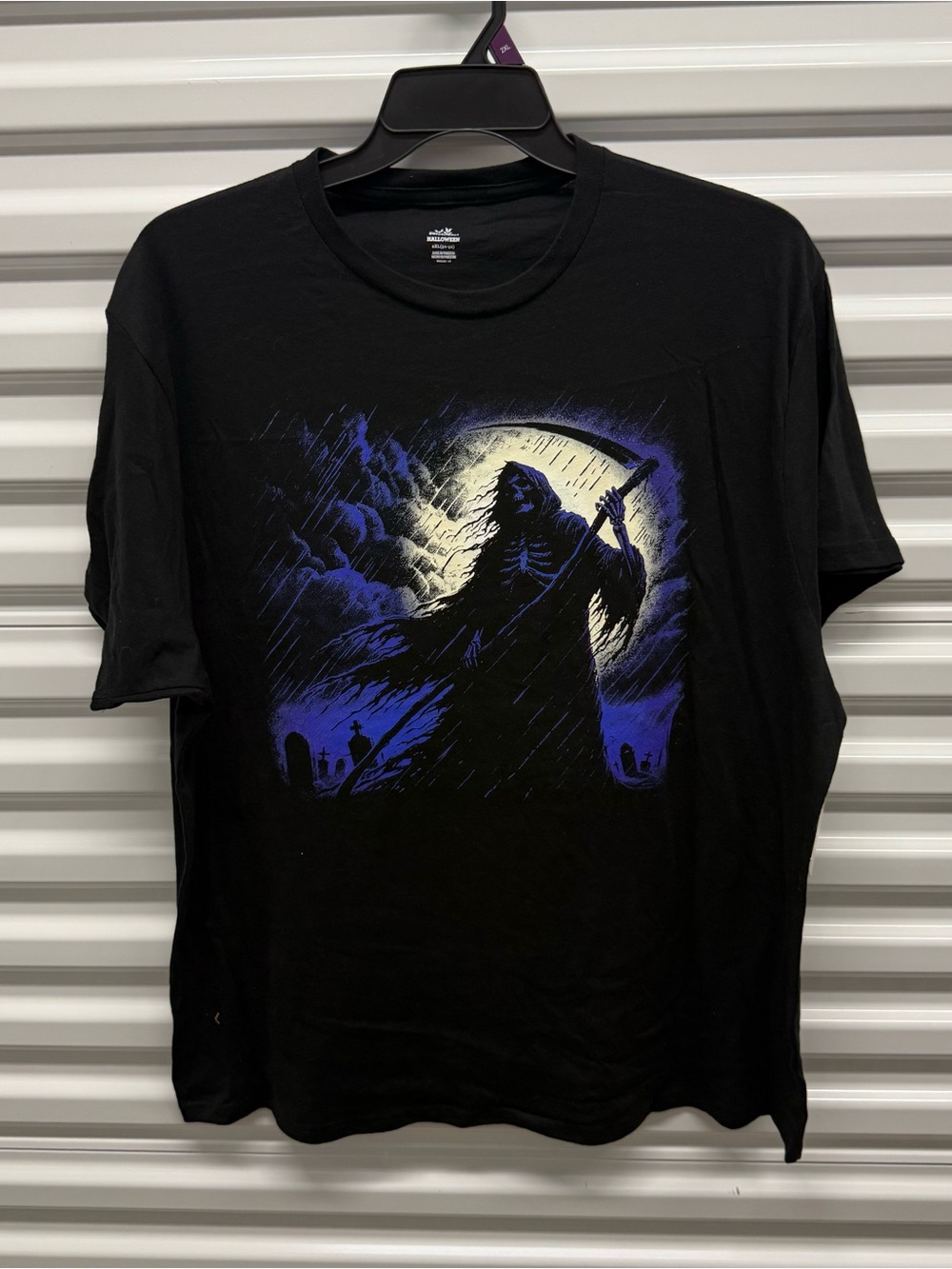 Mens Grim Reaper Black Soot Tee Short Sleeves Celebrate Halloween Horror 2XL NWT